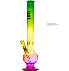Rasta Bong glass with notches for ice and stand